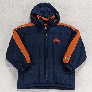 Vtg Syracuse University Puffer Jacket YOUTH Medium 10-12 Full-Zip Quilted Blue